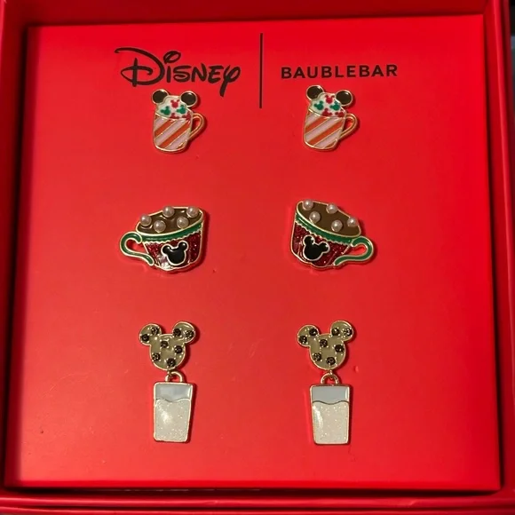 Baublebar Disney holiday earring set 3 pairs NIB - Picture 1 of 5